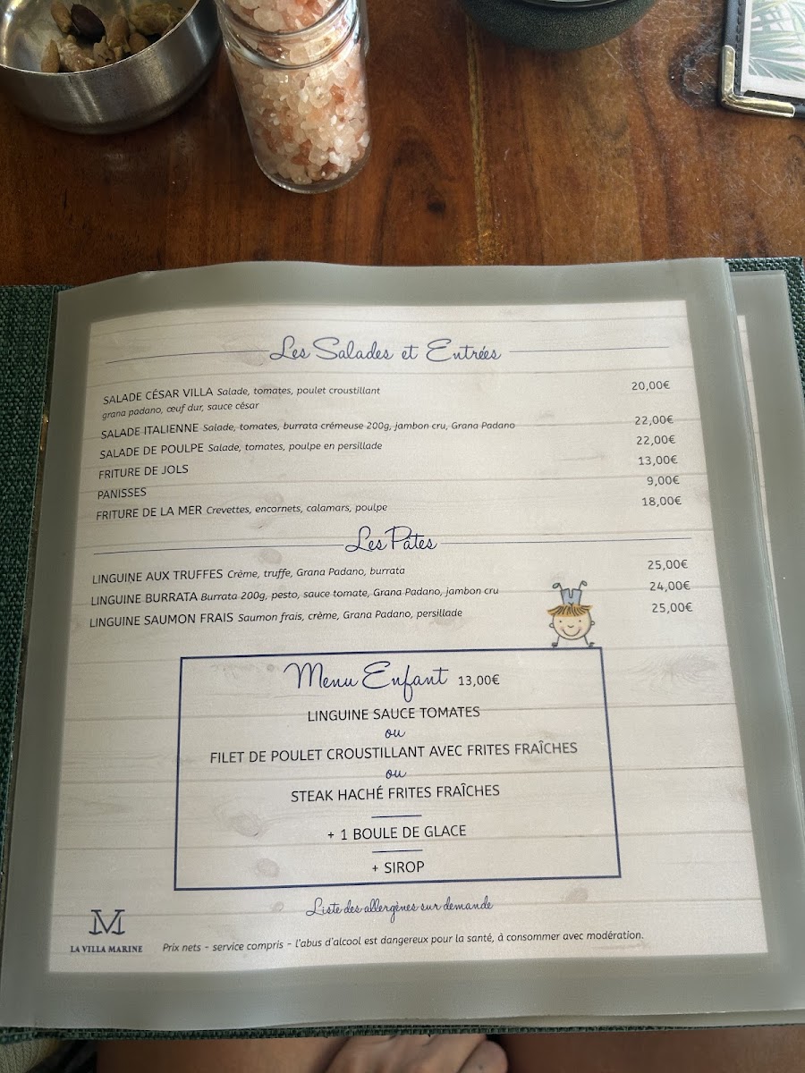 LA VILLA MARINE Menu - Image 2
