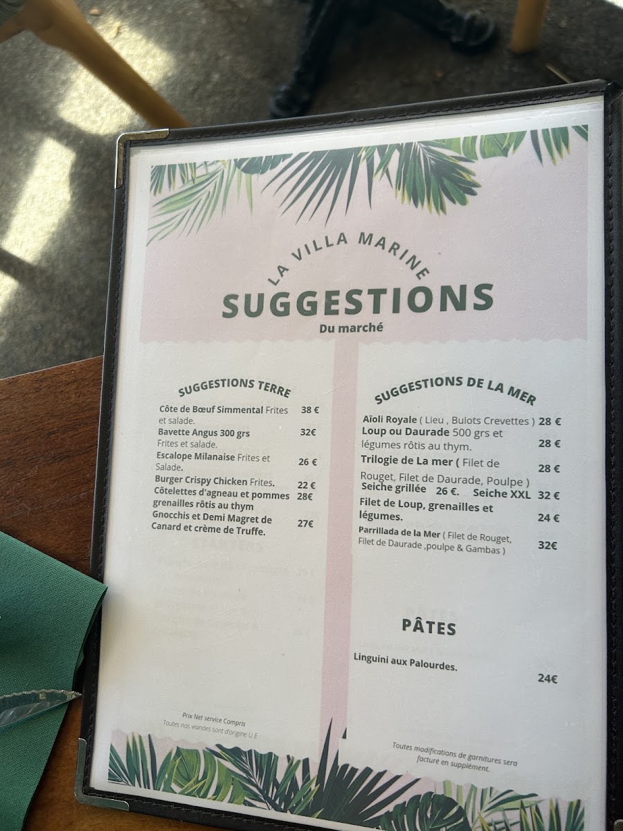 LA VILLA MARINE Menu - Image 3